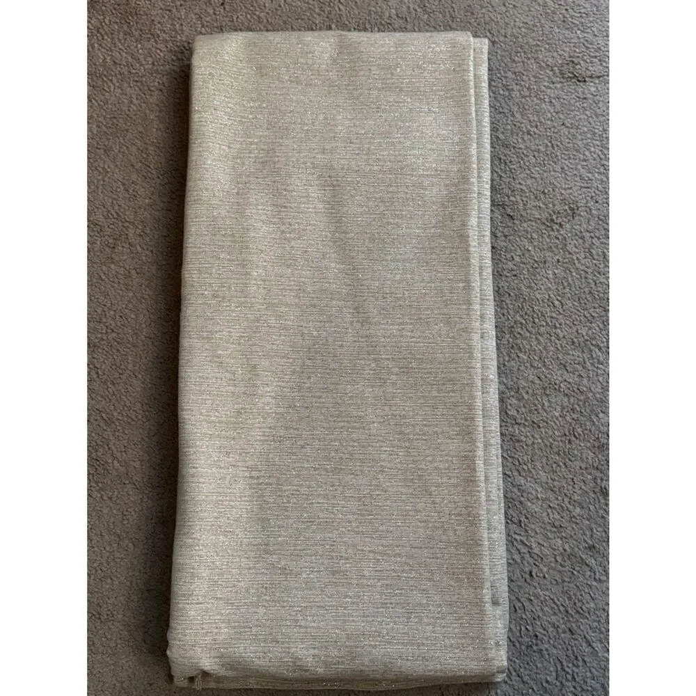 Rachel Ashwell Neutral Beige Gold Metalluc Shimmer Tablecloth!